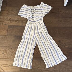 Buddy Love Blue and White Striped Jumpsuit